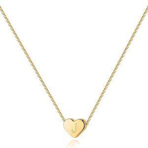 14K Gold Plated Tiny Heart Necklace | Dainty Necklace for Women | Personalized L